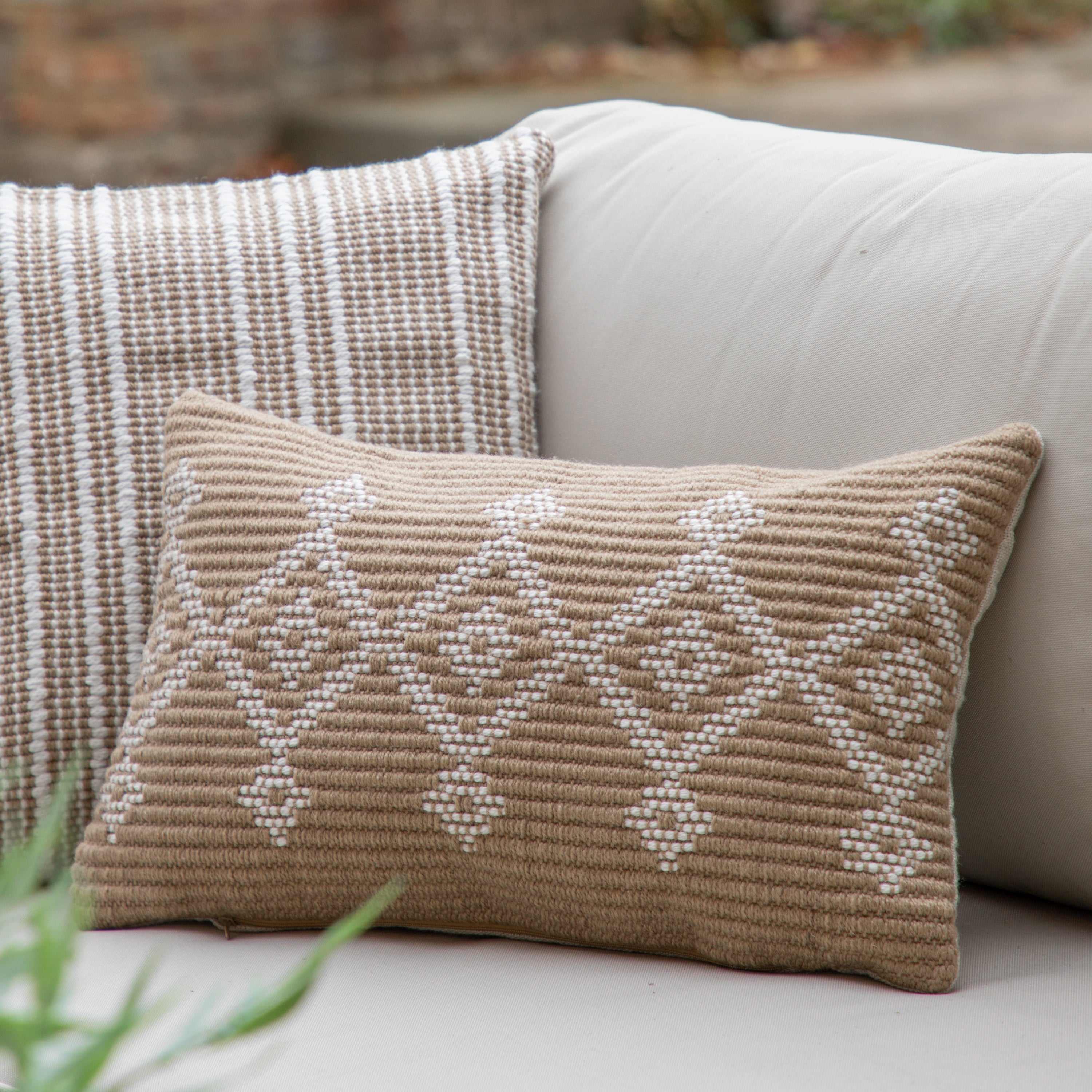 Thick Patterned Cushion Cover Sage - 3 Styles