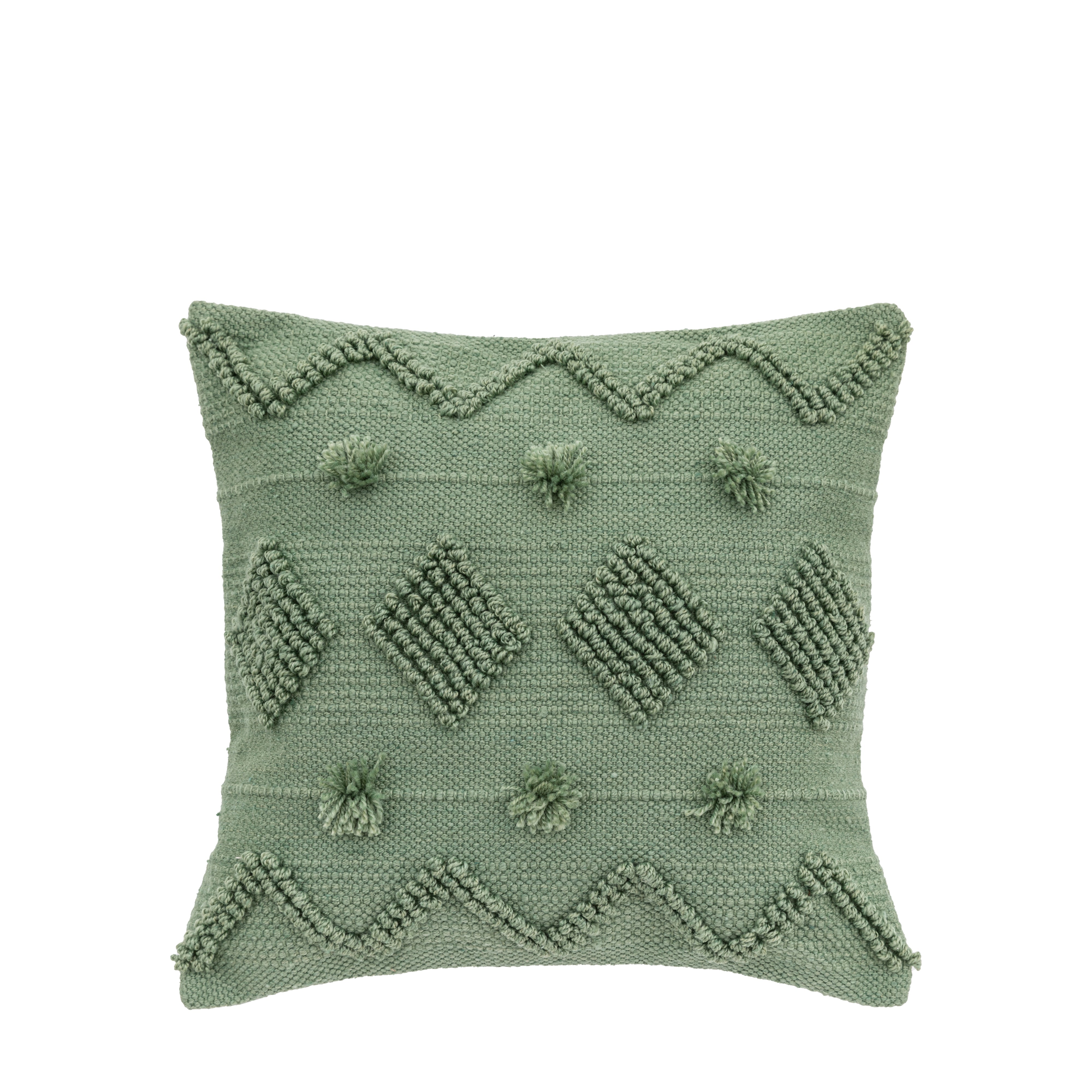 Thick Patterned Cushion Cover Sage - 3 Styles