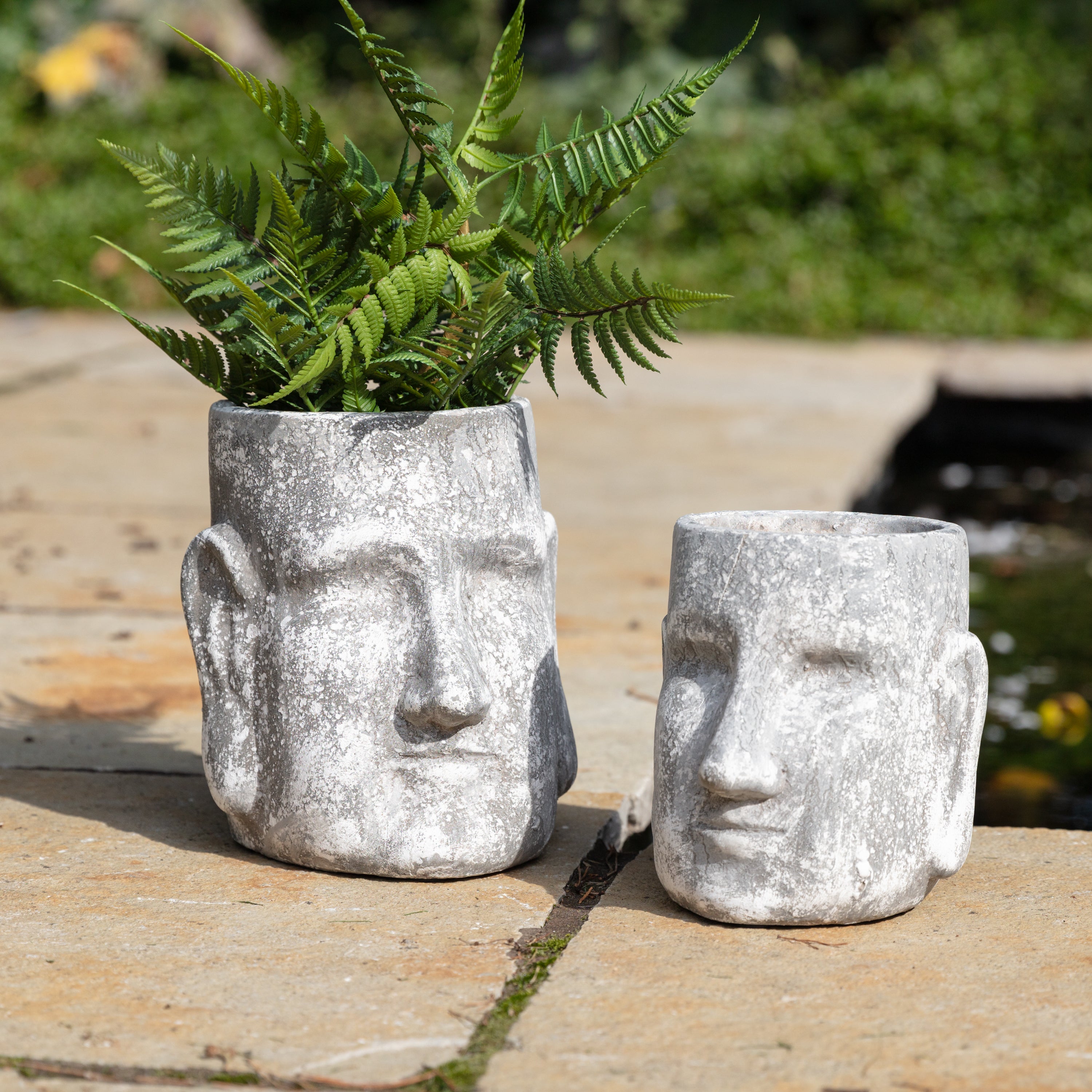 Bert Head Pot Large Antique White - Large/Small