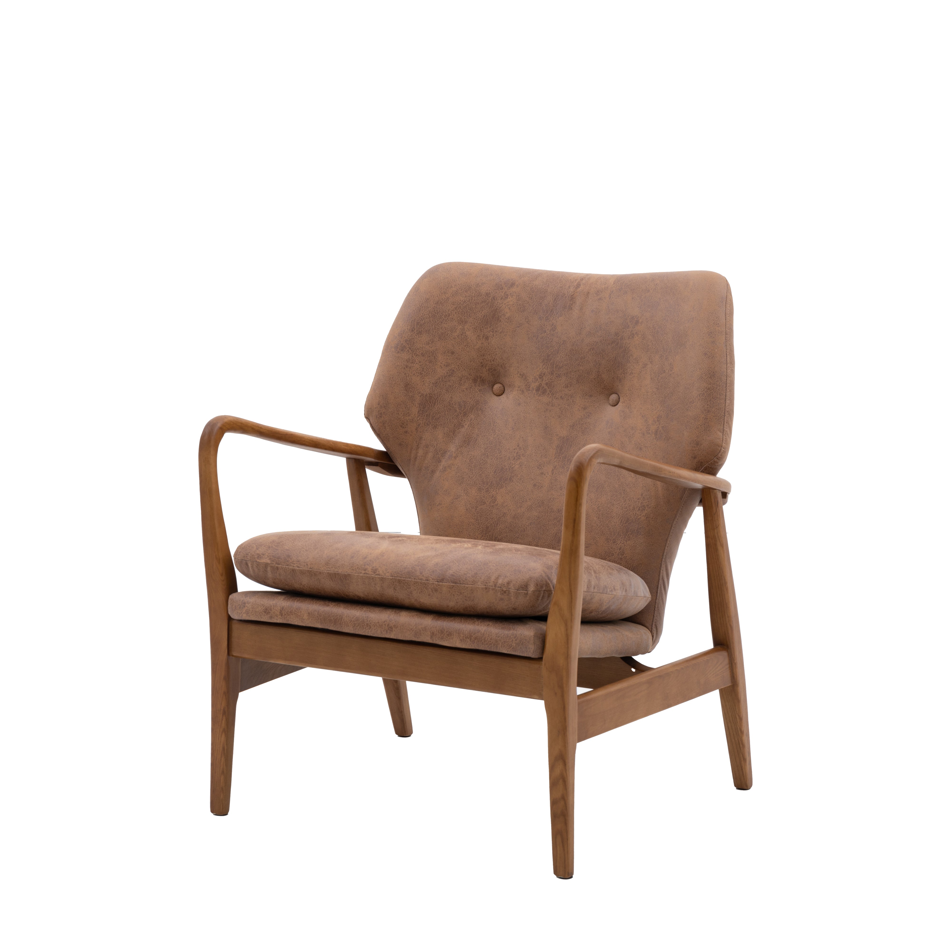 Jensen Armchair Brown Leather - 730x740x850mm