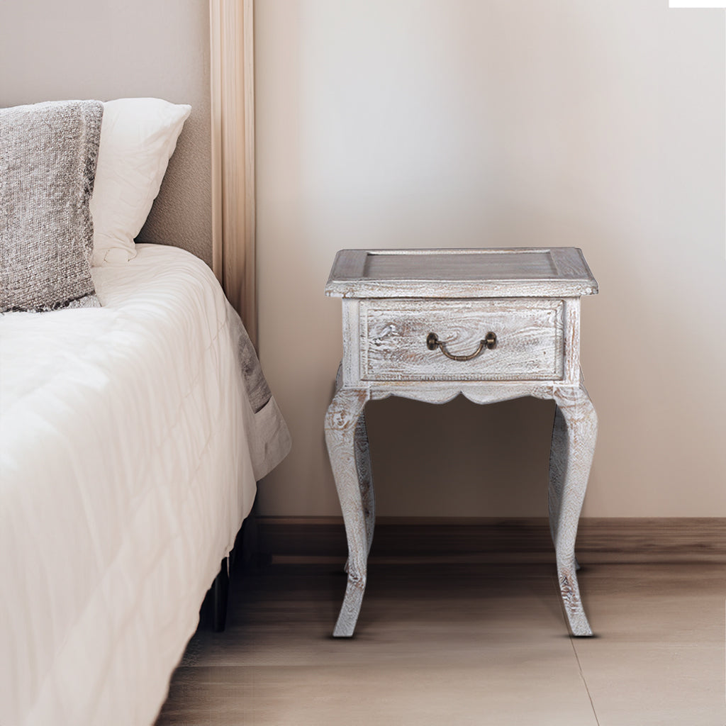 Rustic Grey Mango Wood Side Table