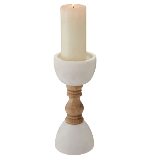 SENA CANDLE HOLDER WITH DECORATIVE STEM