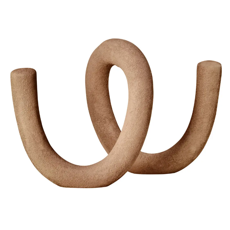 Large Textured Beige Loop Sculpture