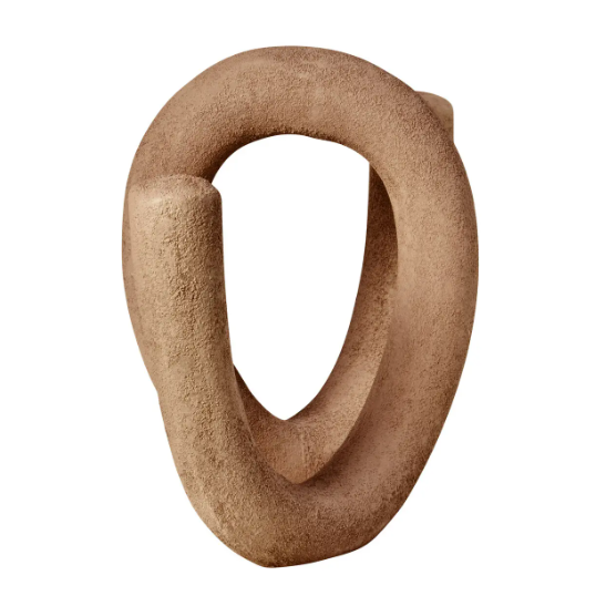 Large Textured Beige Loop Sculpture