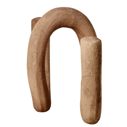 Large Textured Beige Loop Sculpture