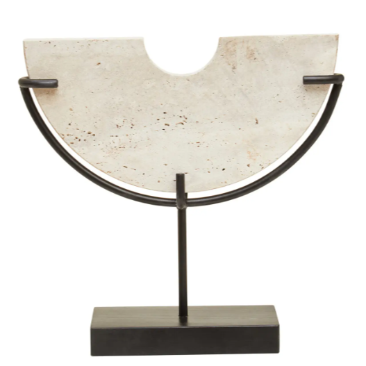 Travertine Half Circle Sculpture