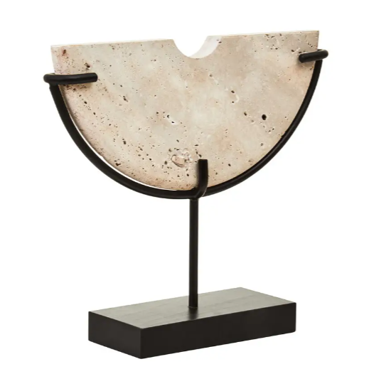 Travertine Half Circle Sculpture