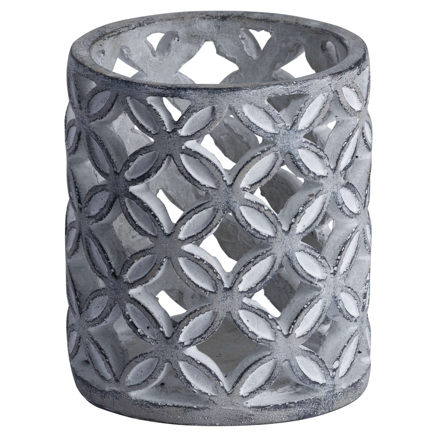 Geometric Stone Candle Hurricane -  2 Sizes