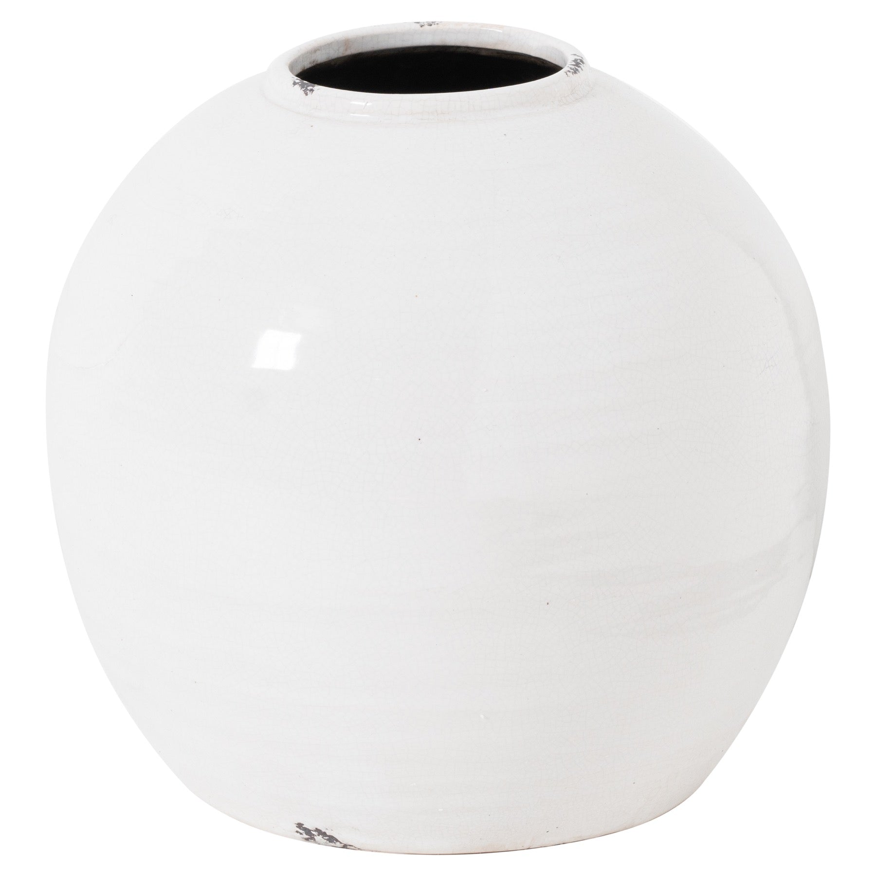 Garda Glazed Tiber Vase - 28cm - White/Grey