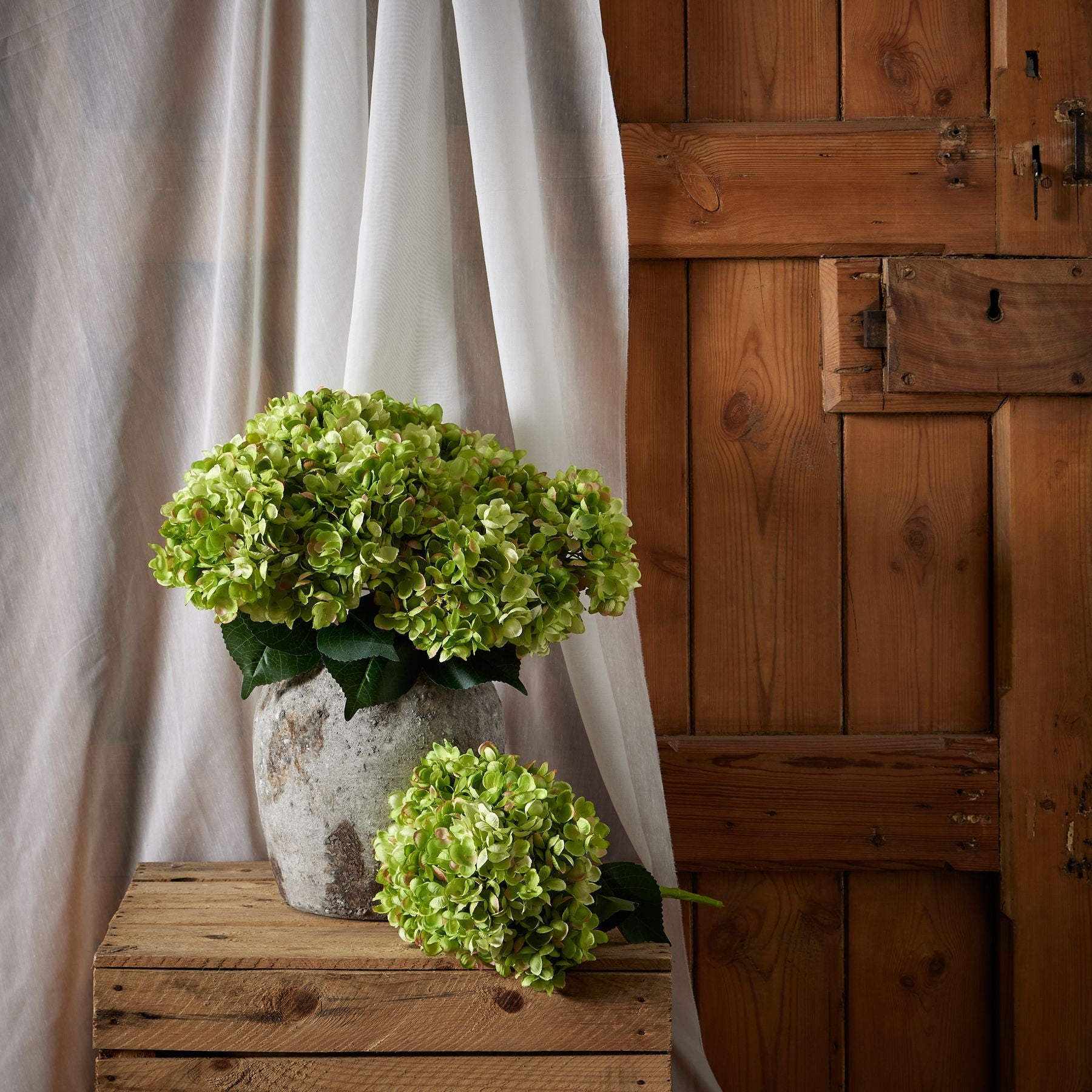 Faux Green Hydrangea Bunch