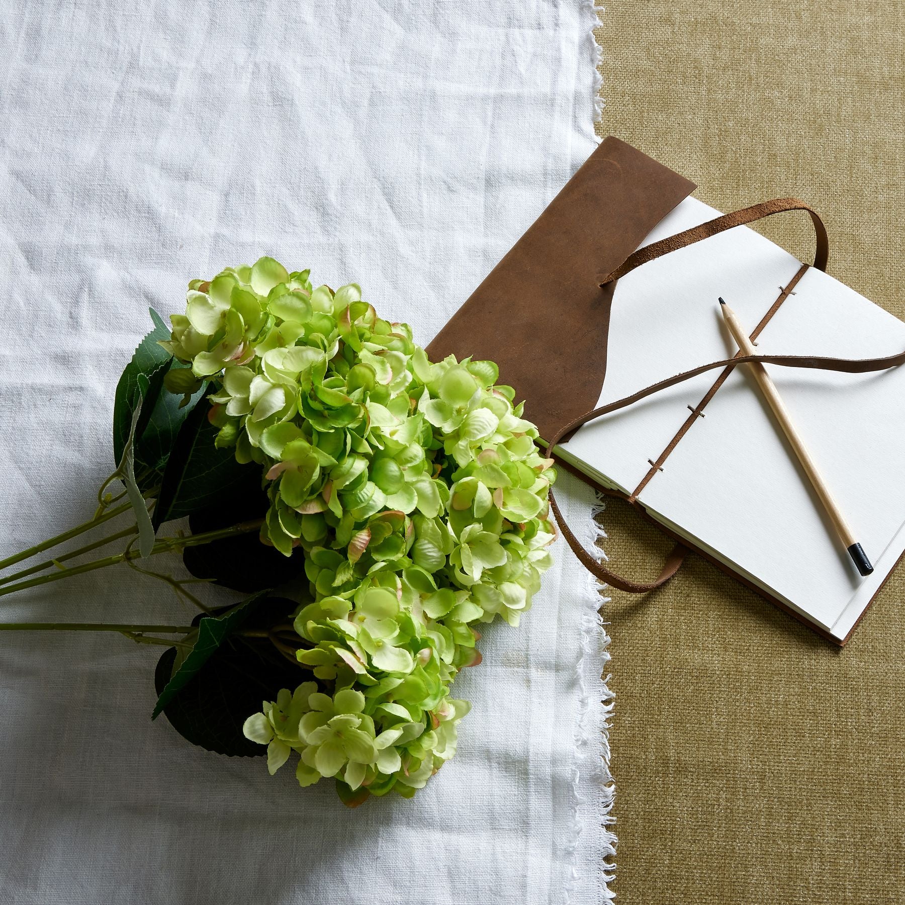 Faux Green Hydrangea Bunch