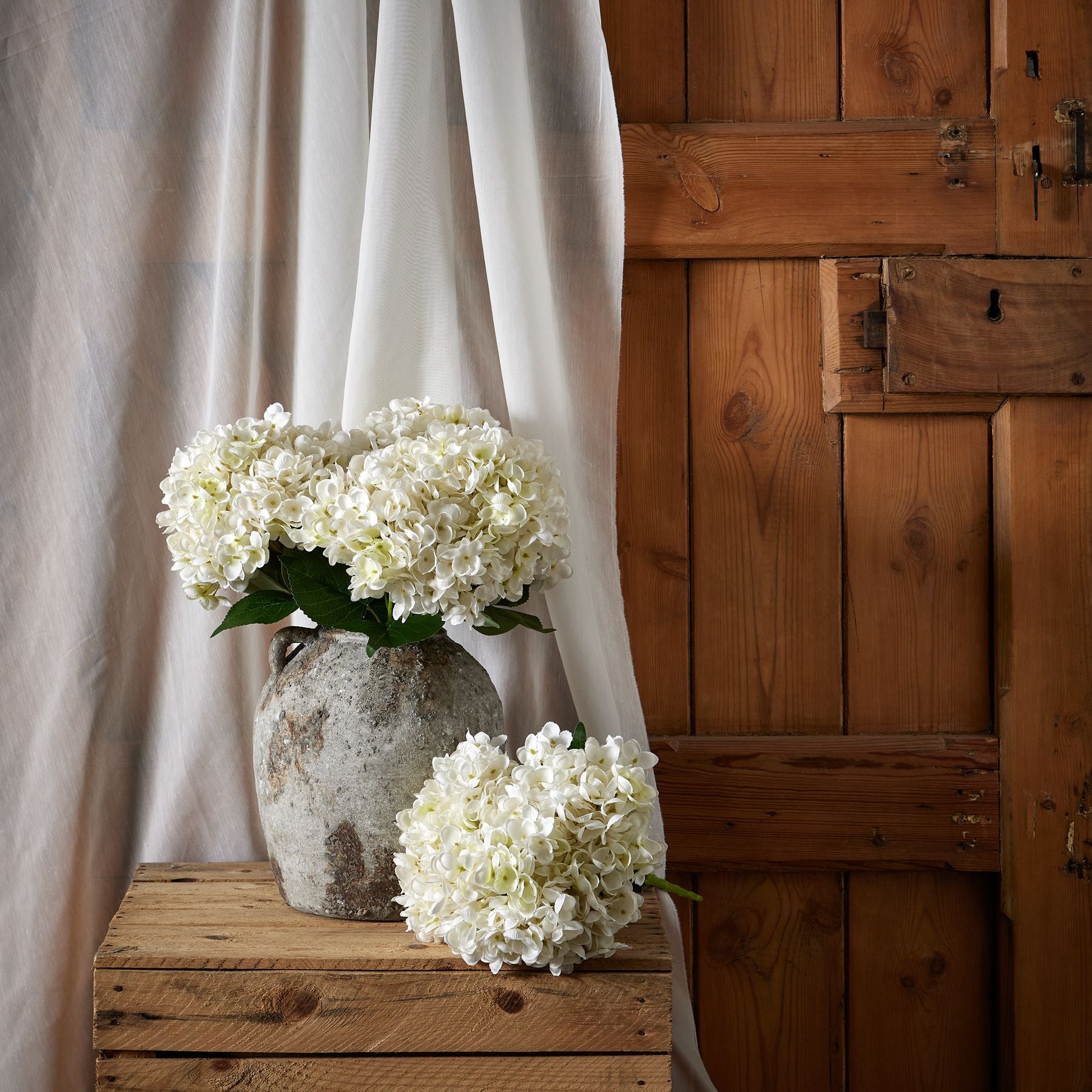 Faux White Hydrangea Bunch