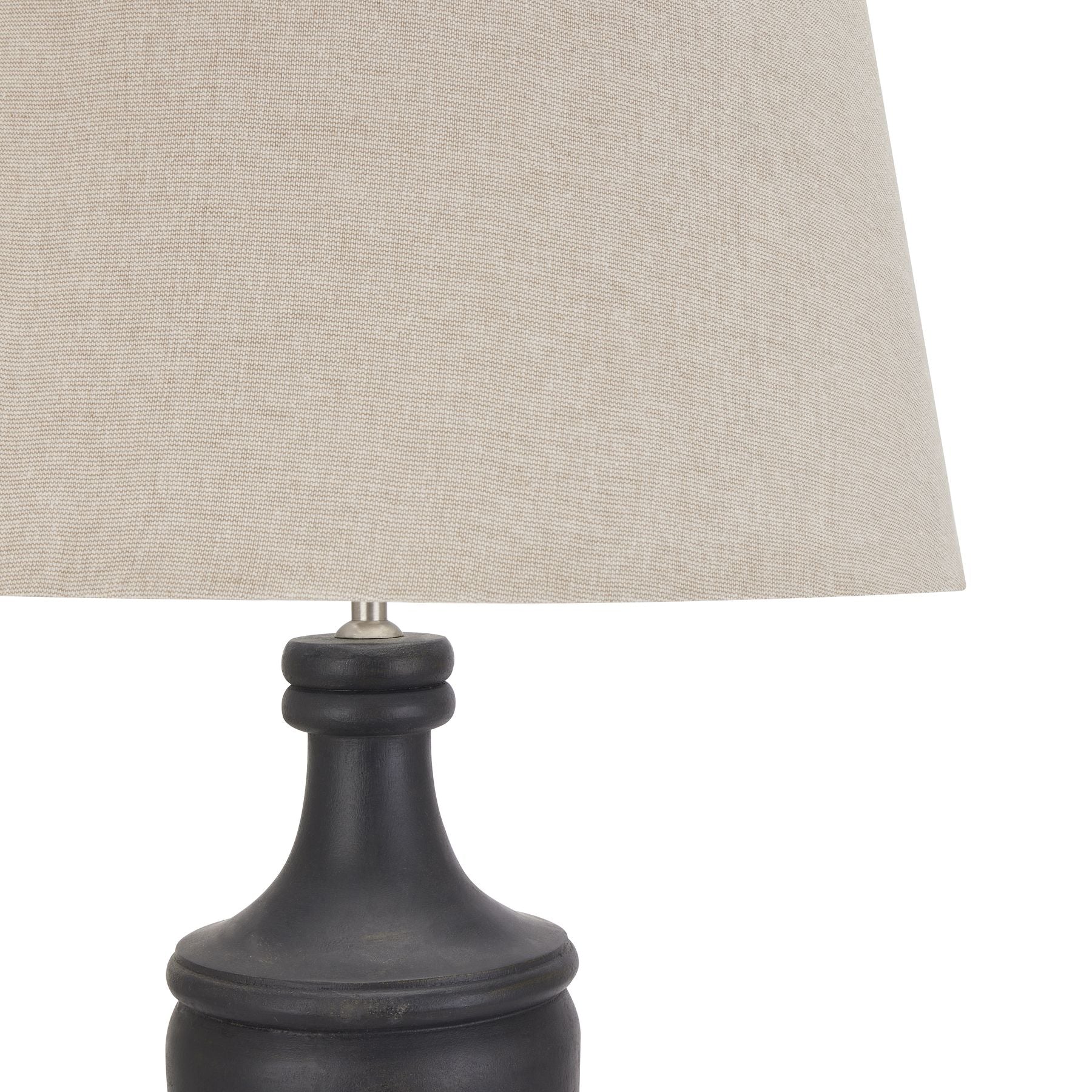 Celaney Grey Pillar Lamp With Linen Shade