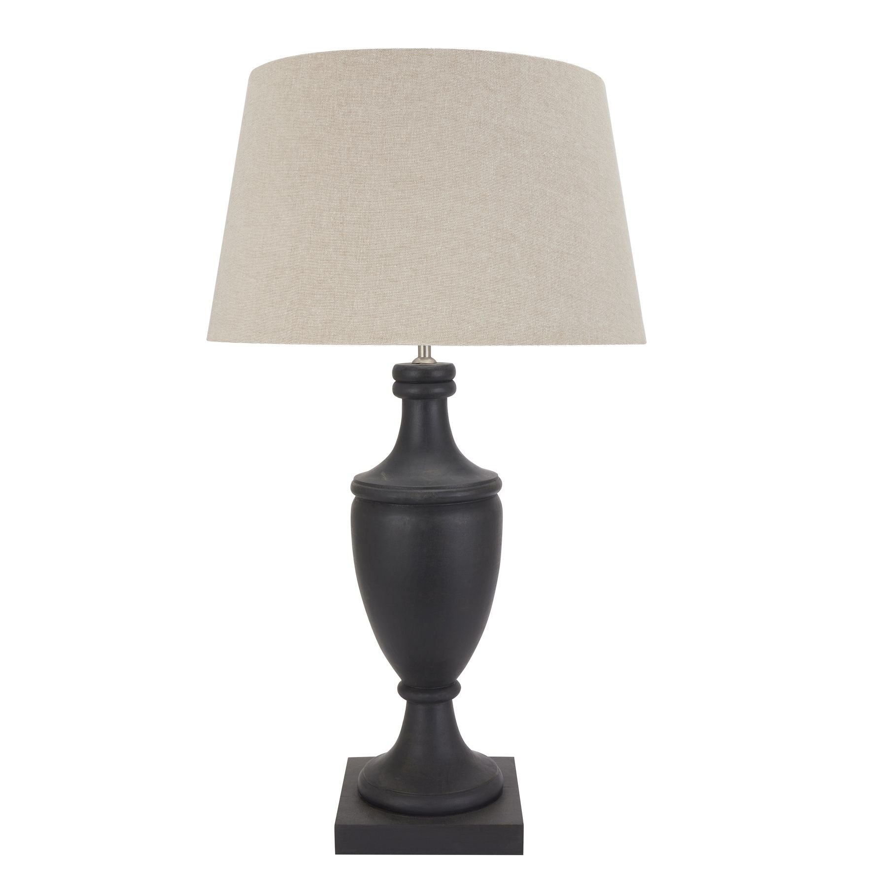 Celaney Grey Pillar Lamp With Linen Shade