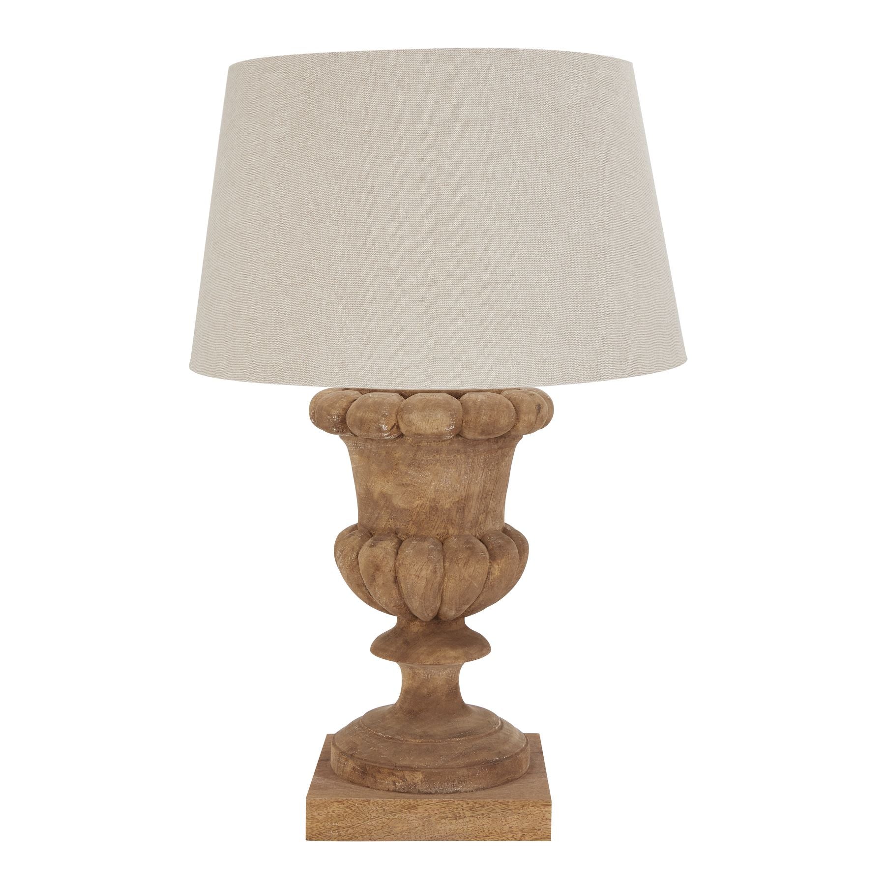 Celaney Natural Wash Fluted Lamp With Linen Shade