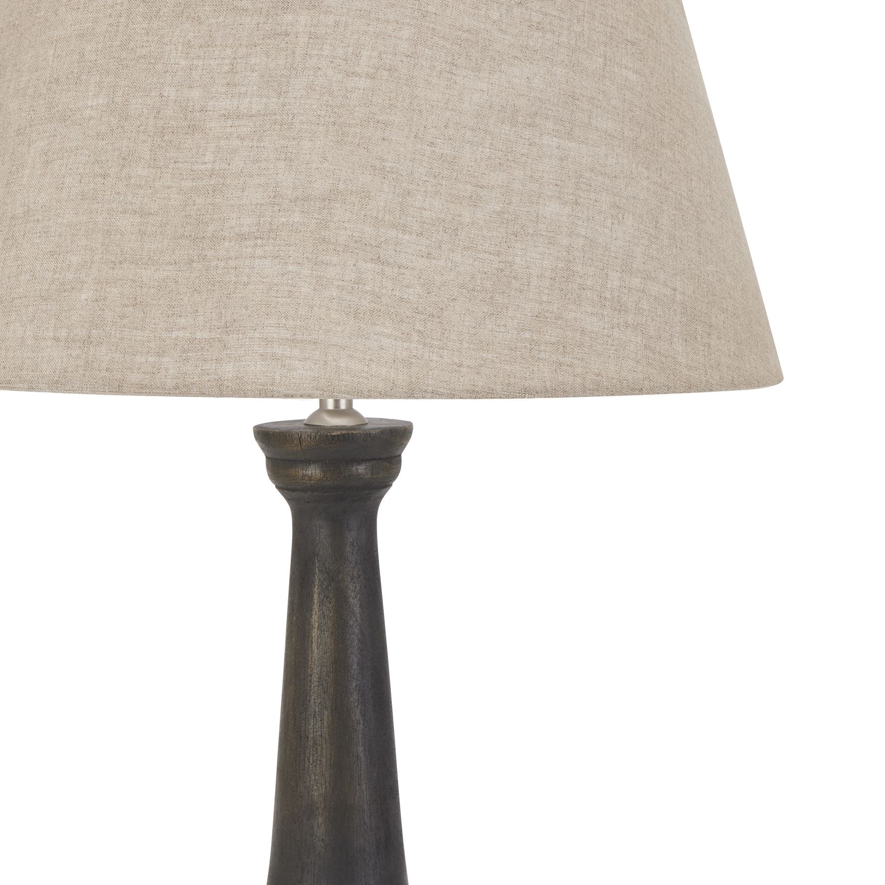 Celaney Grey Goblet Candlestick Lamp With Linen Shade