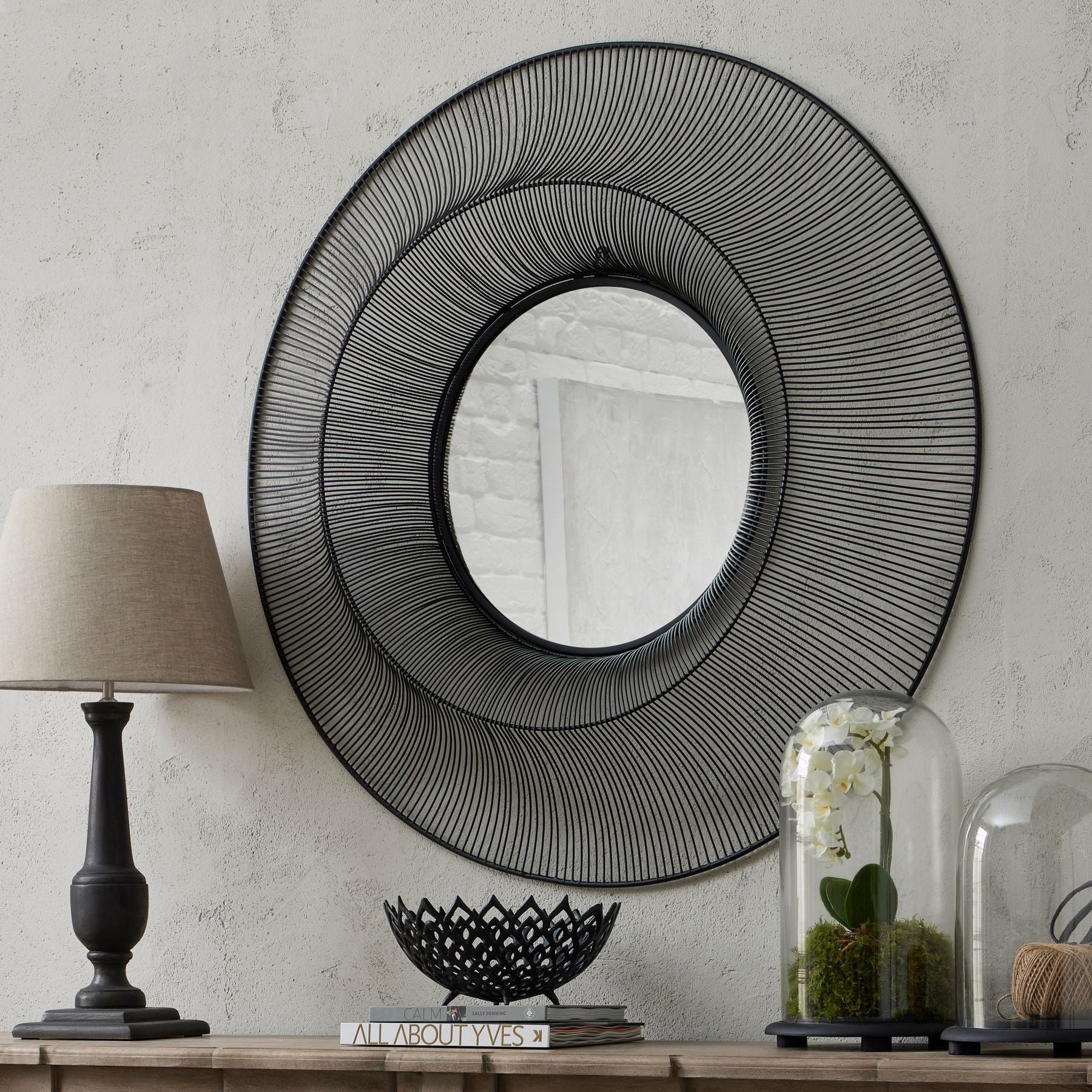 Rico Black Large Wire Mirror