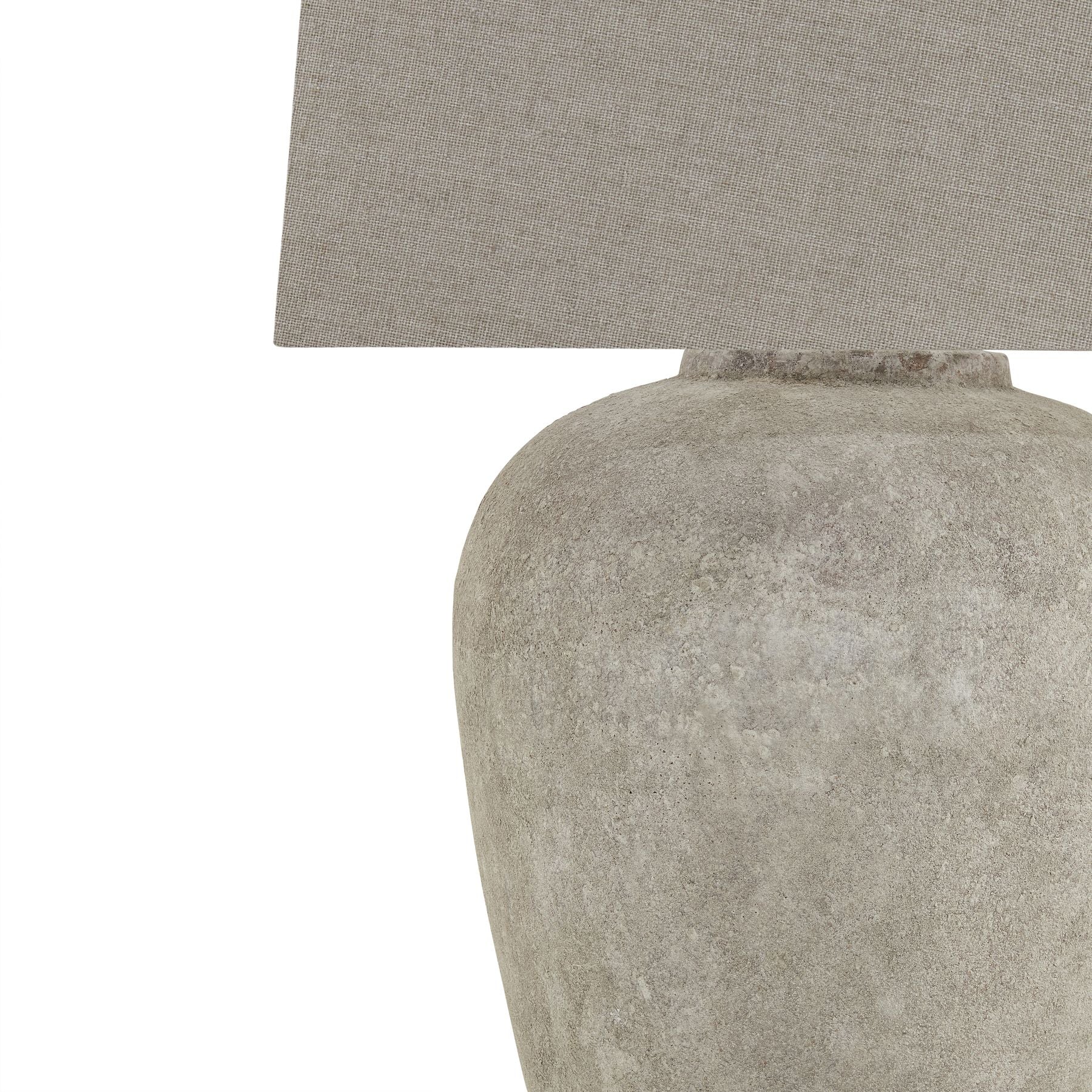 Valentina Aged Stone Tall Table Lamp With Linen Shade